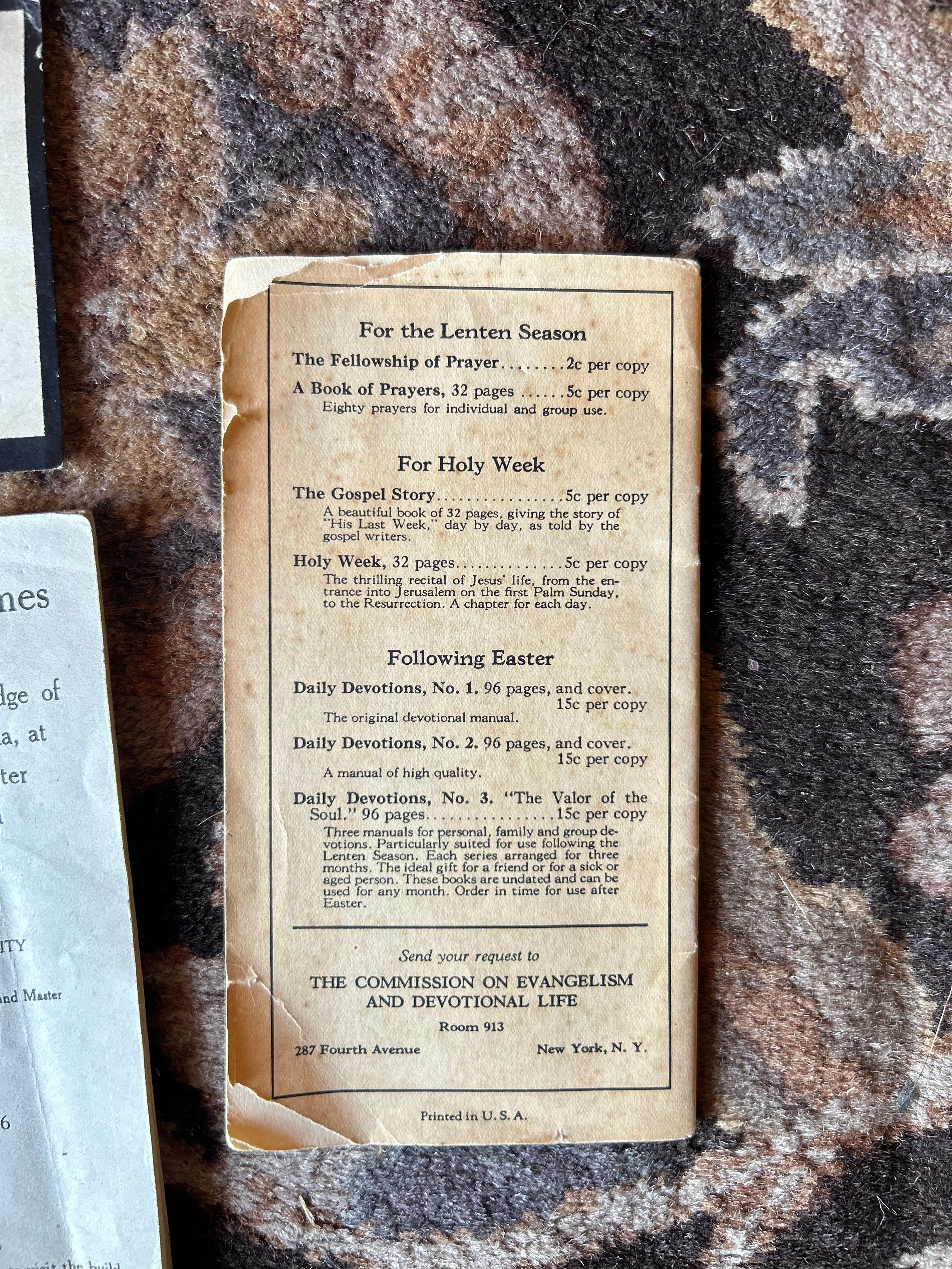 The Fellowship of Prayer Booklet