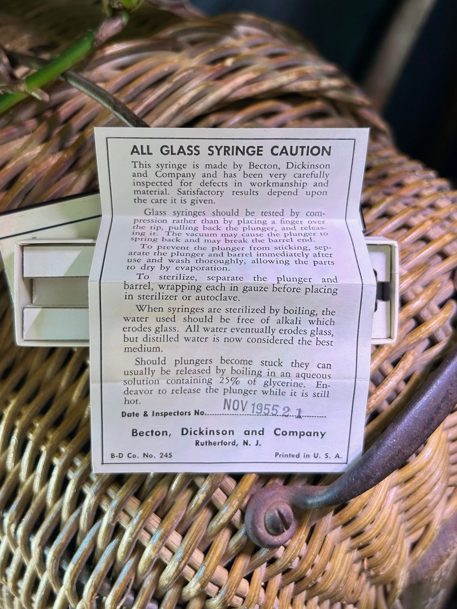 1/4cc Glass Syringe in Box