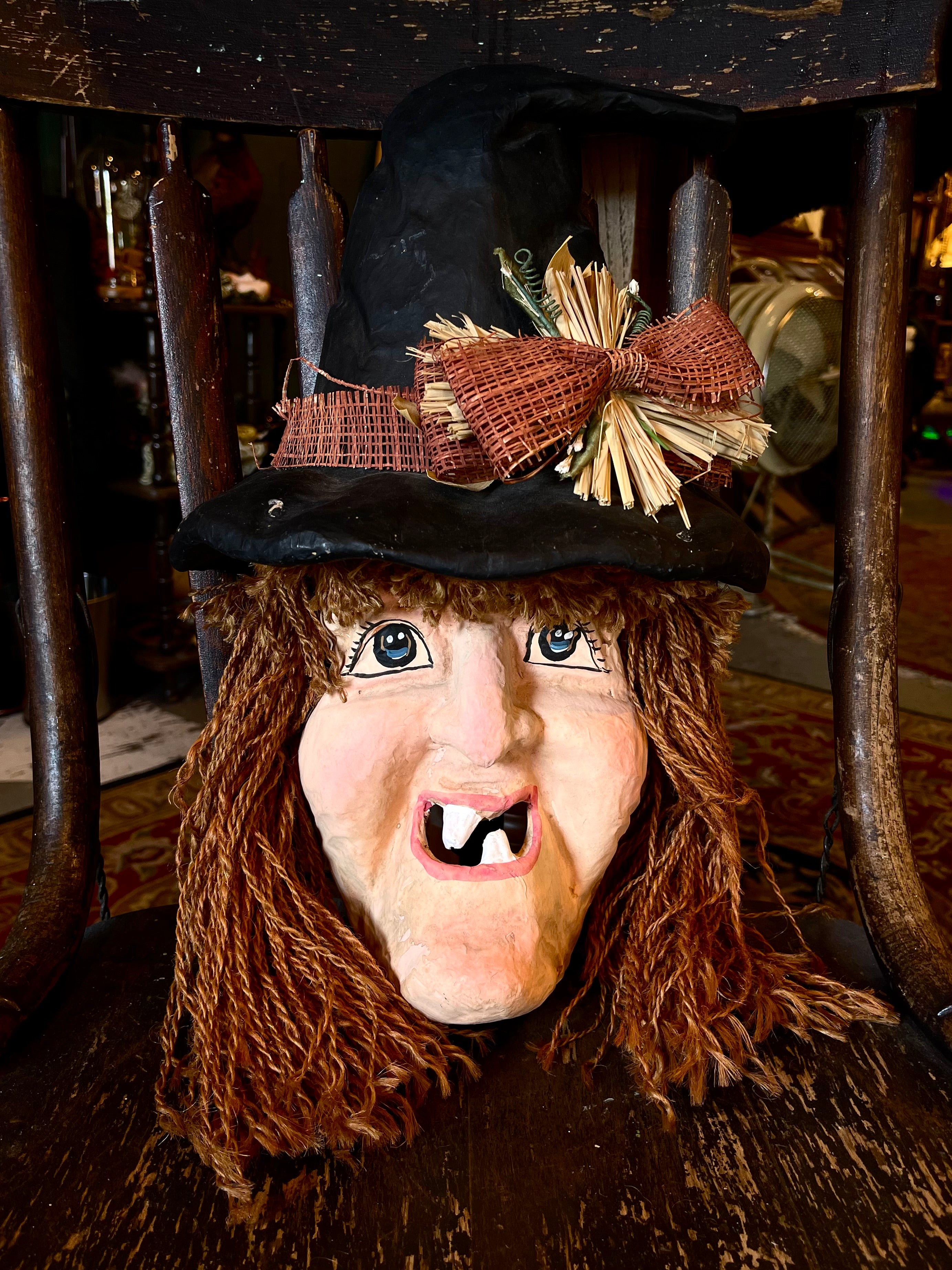 Vintage Paper Mache Witch Face