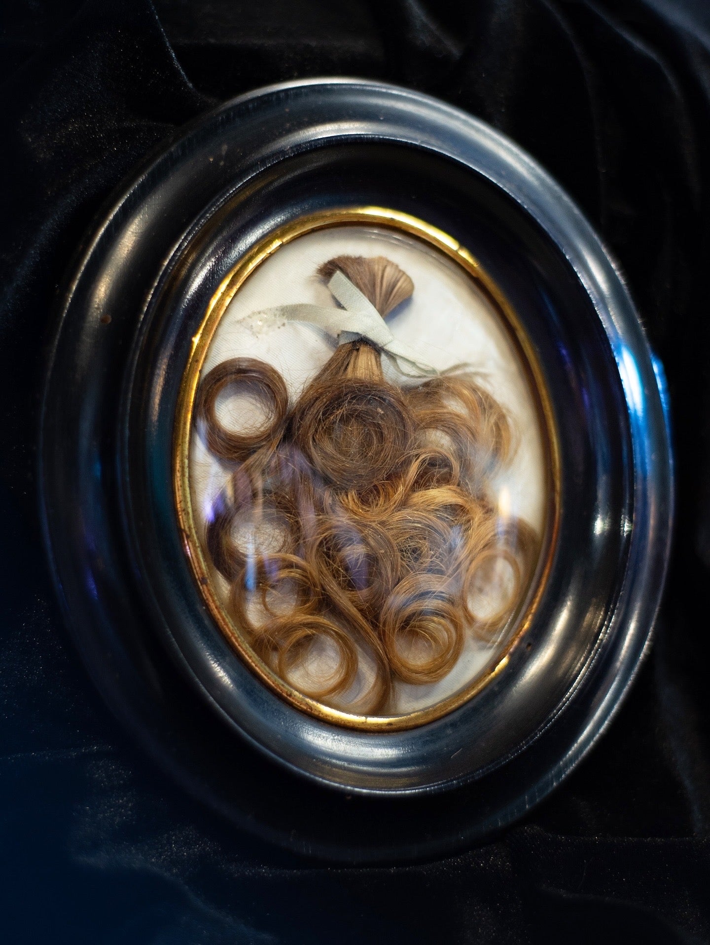 Framed Victorian Mourning Hair Art