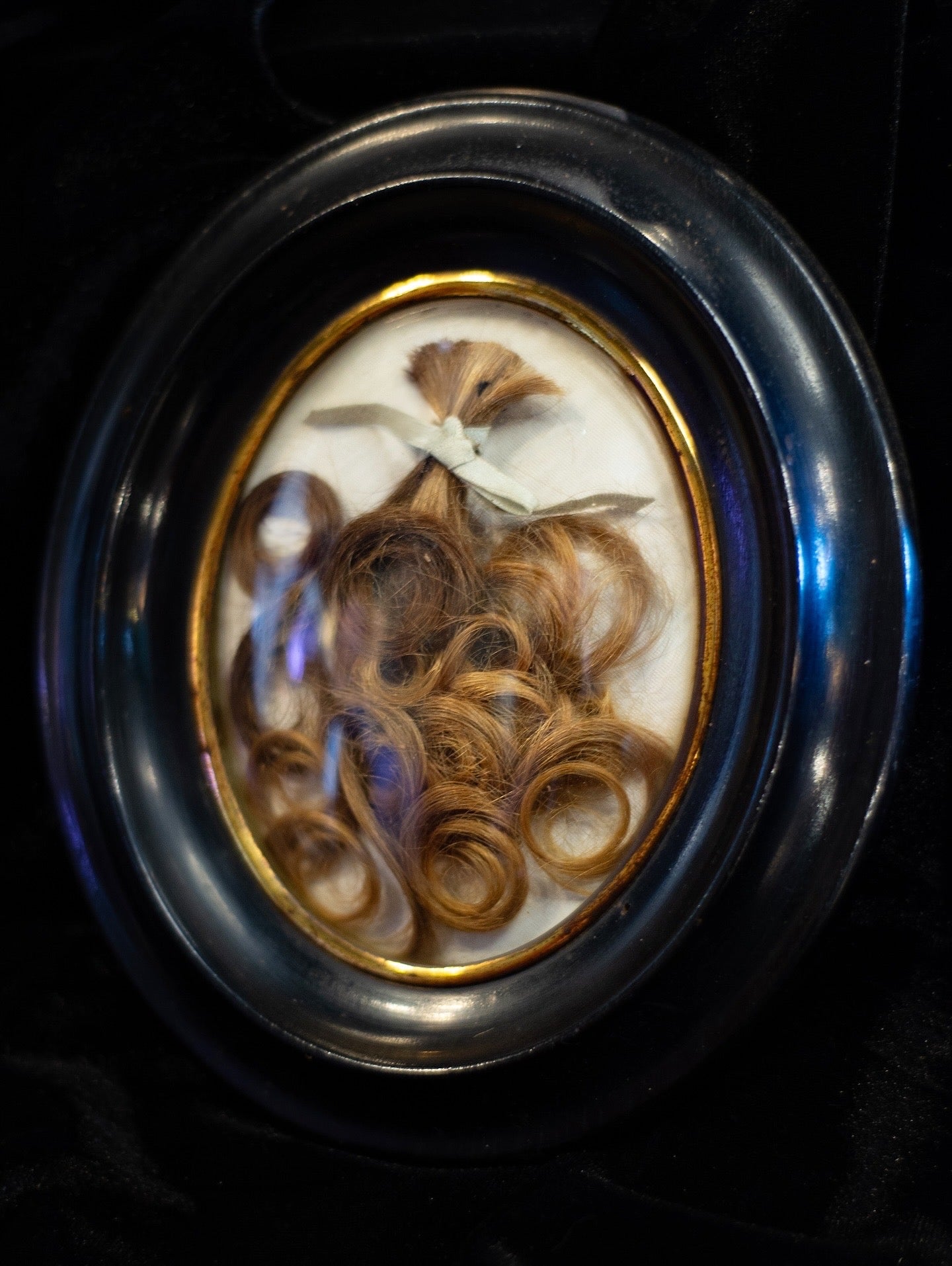 Framed Victorian Mourning Hair Art