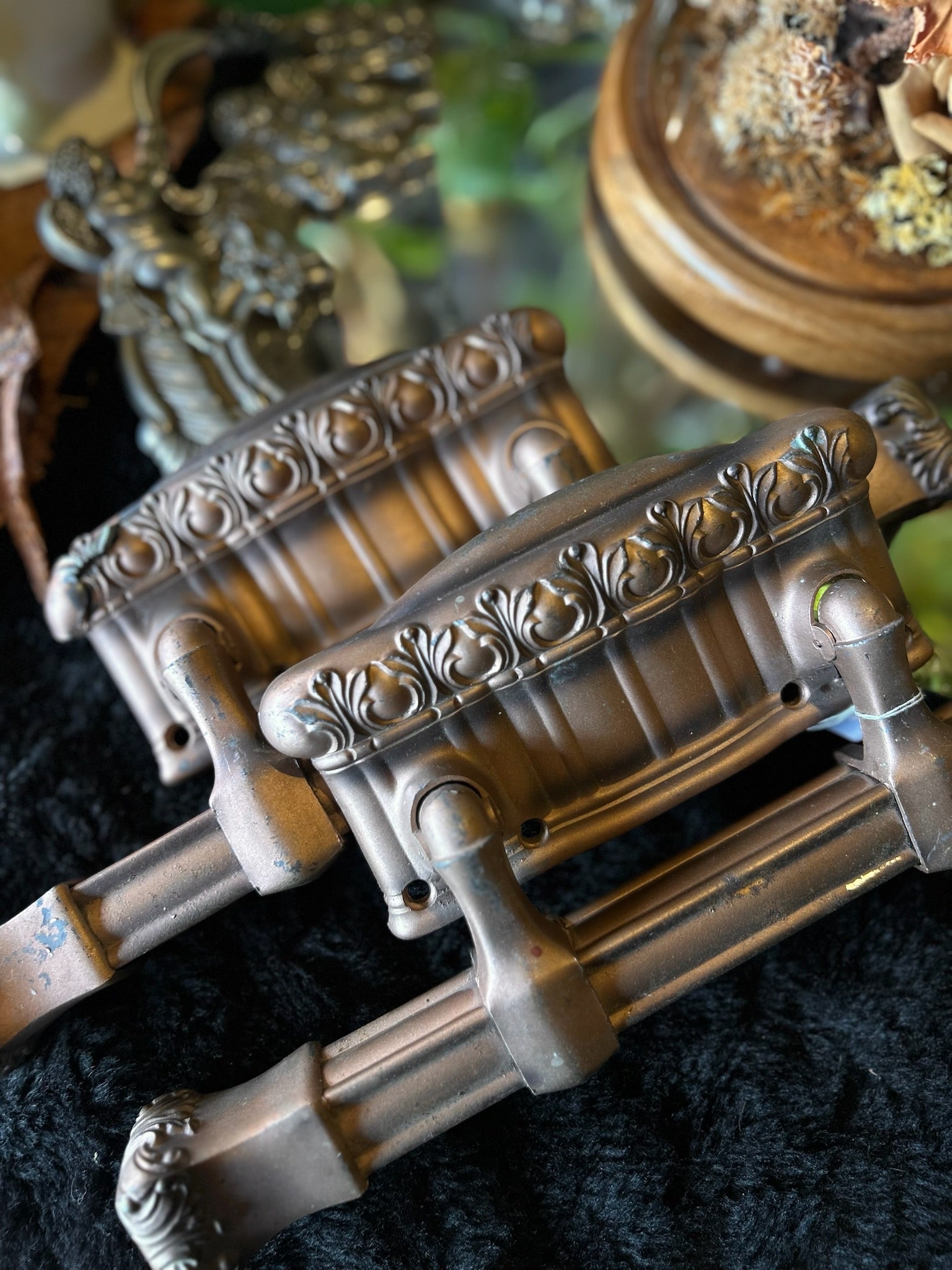 Ornate Copper Casket Handle, As Is