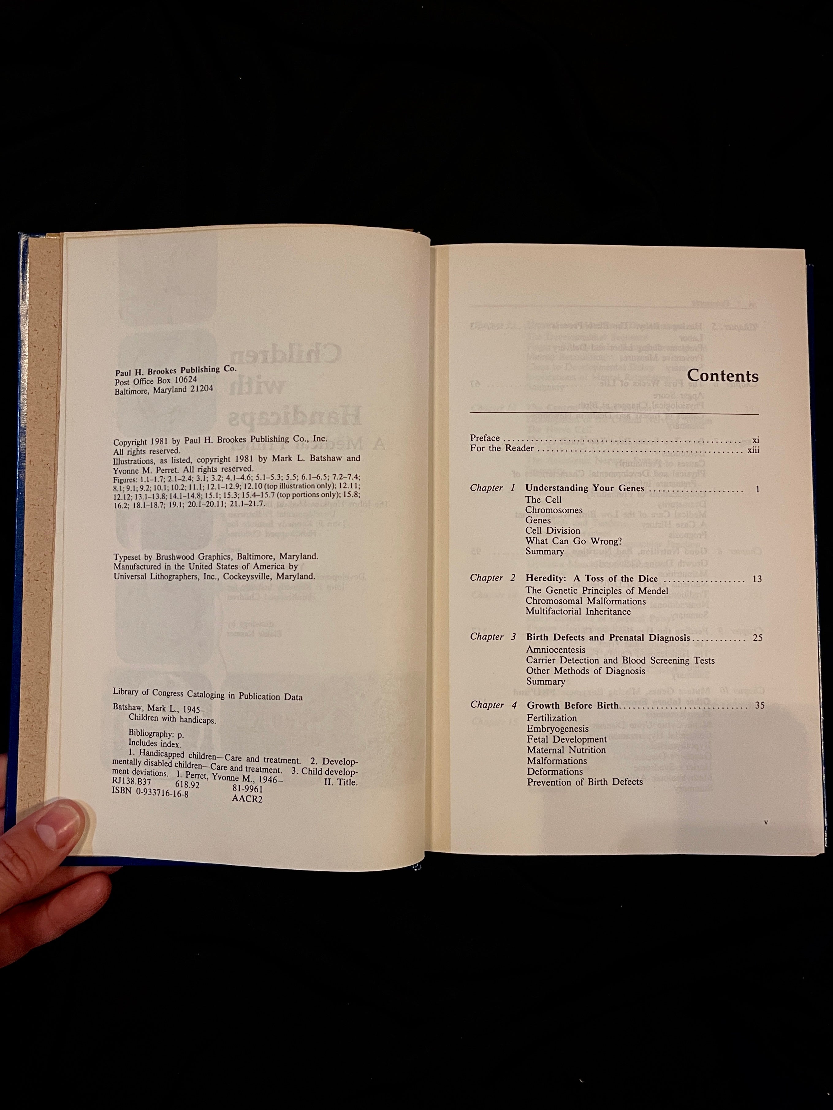 Children with Handicaps, A Medical Primer, 1981