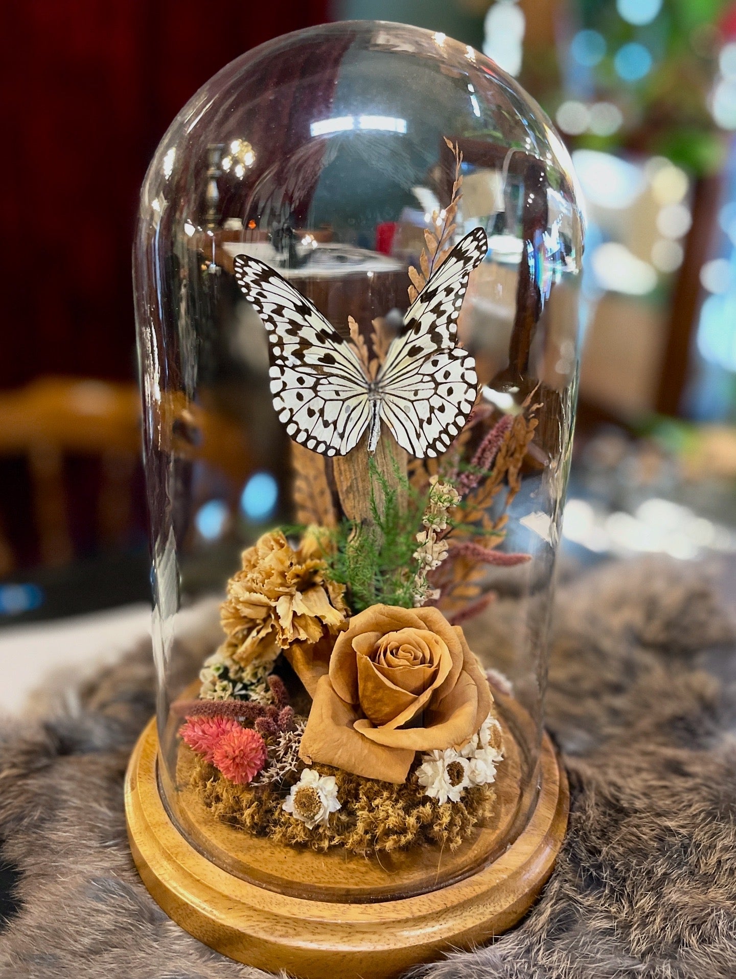 Vintage Butterfly Art Cloche