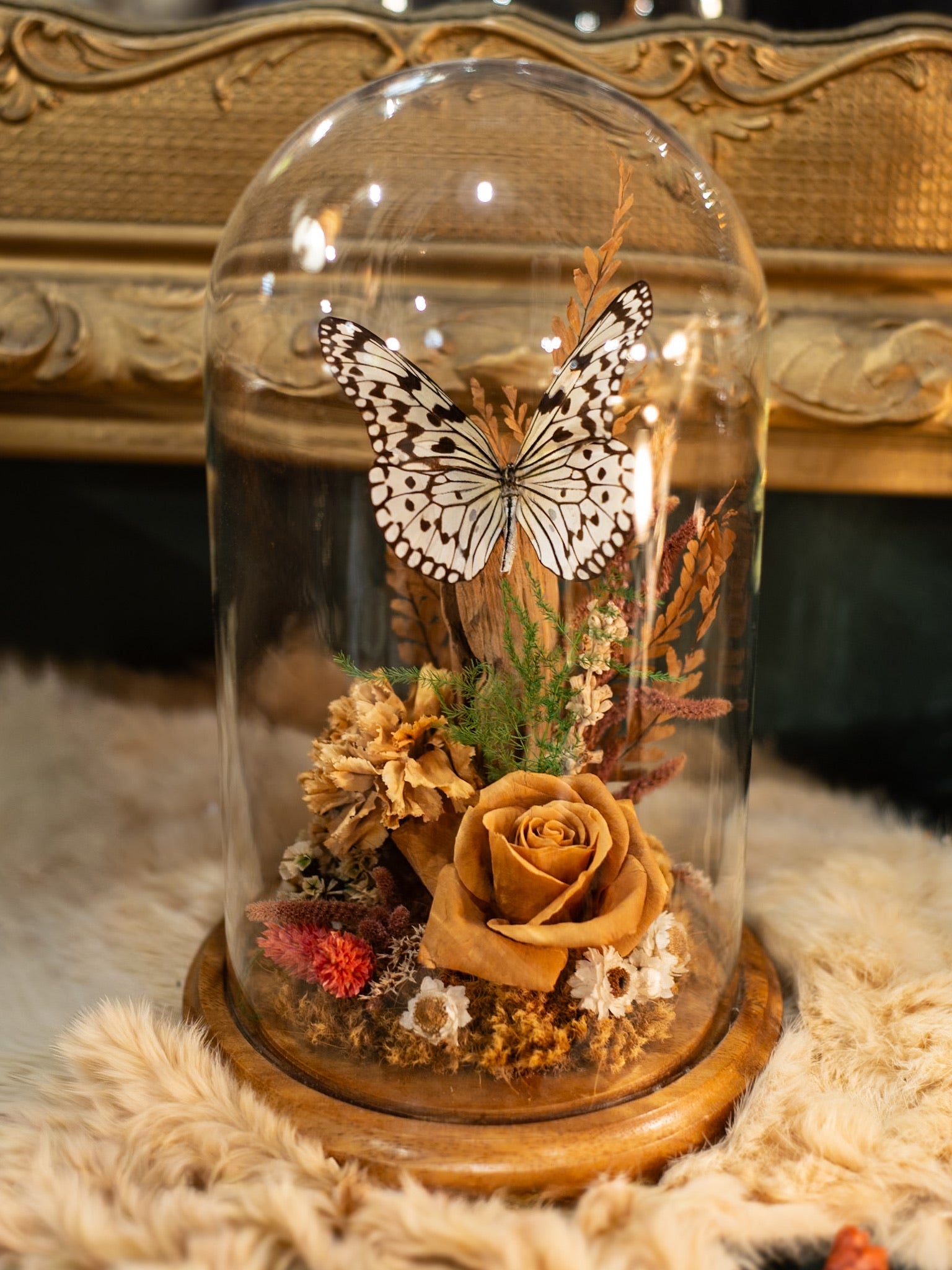 Vintage Butterfly Art Cloche