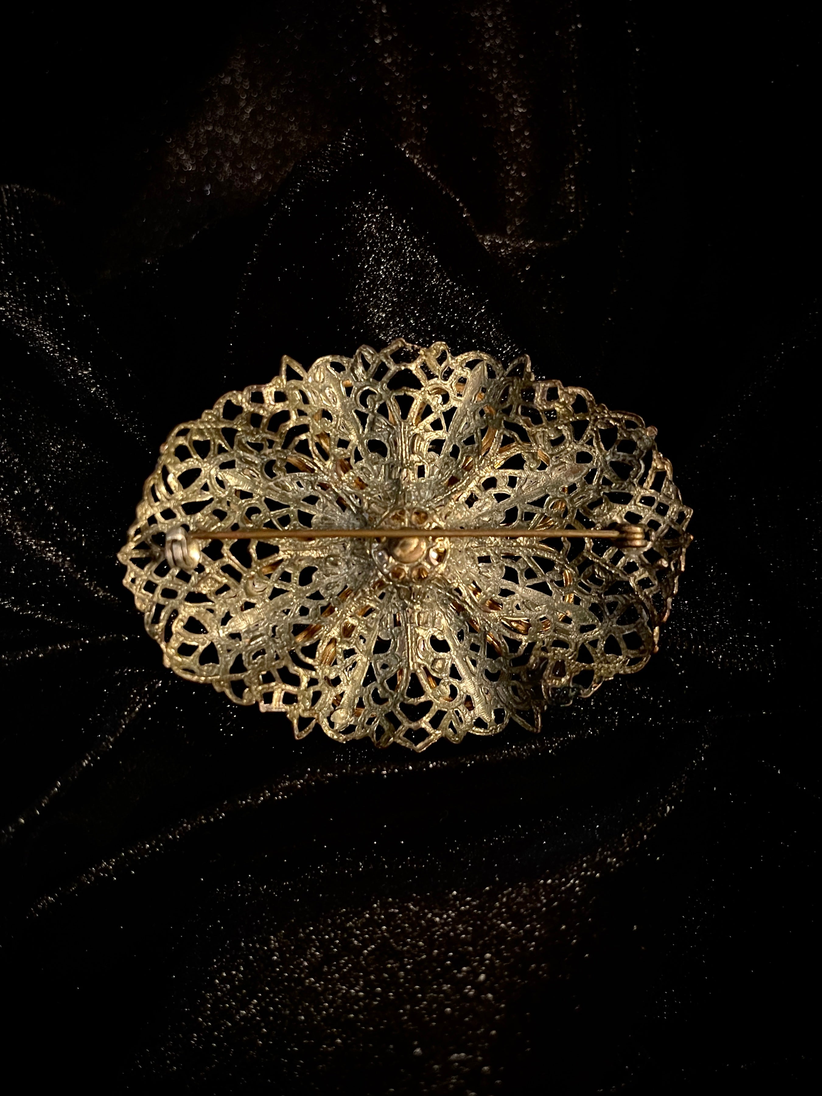 Victorian Brass Bow Broach - As Is