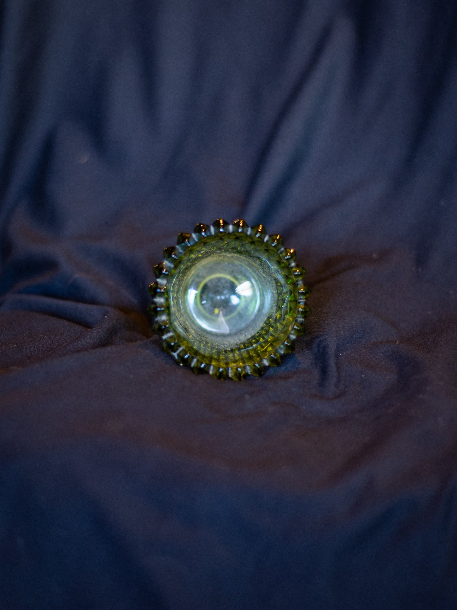 Green Glass Votive Candle Holder