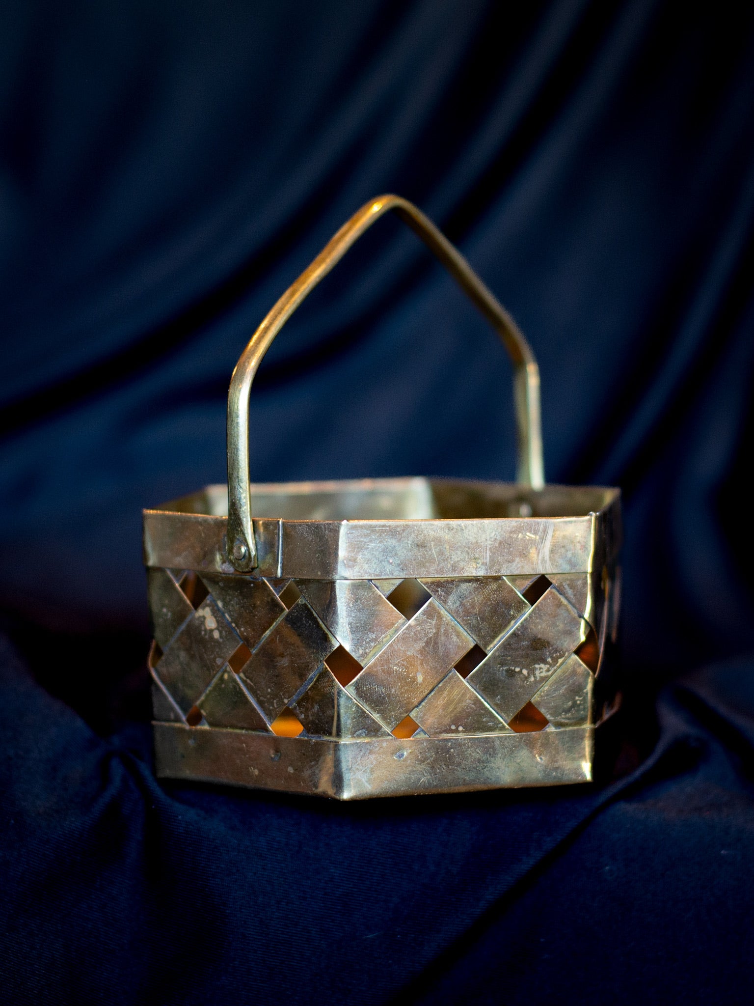 Woven Brass Basket