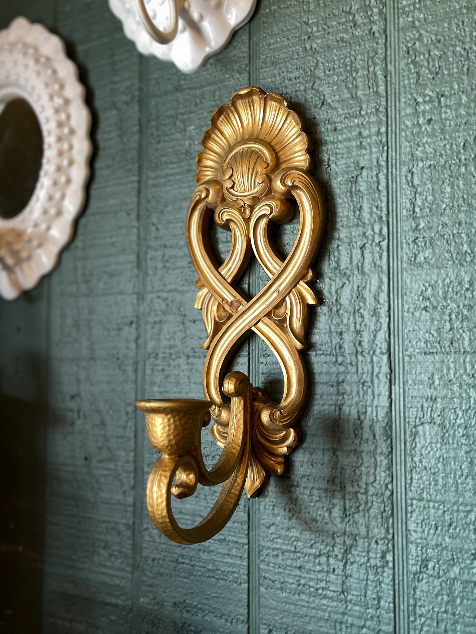 Gold VTG Wall Sconce Pair