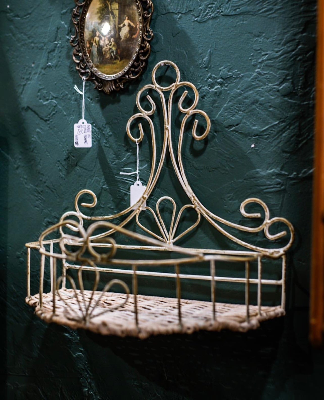 Vintage Metal Hanging Shelf or Planter