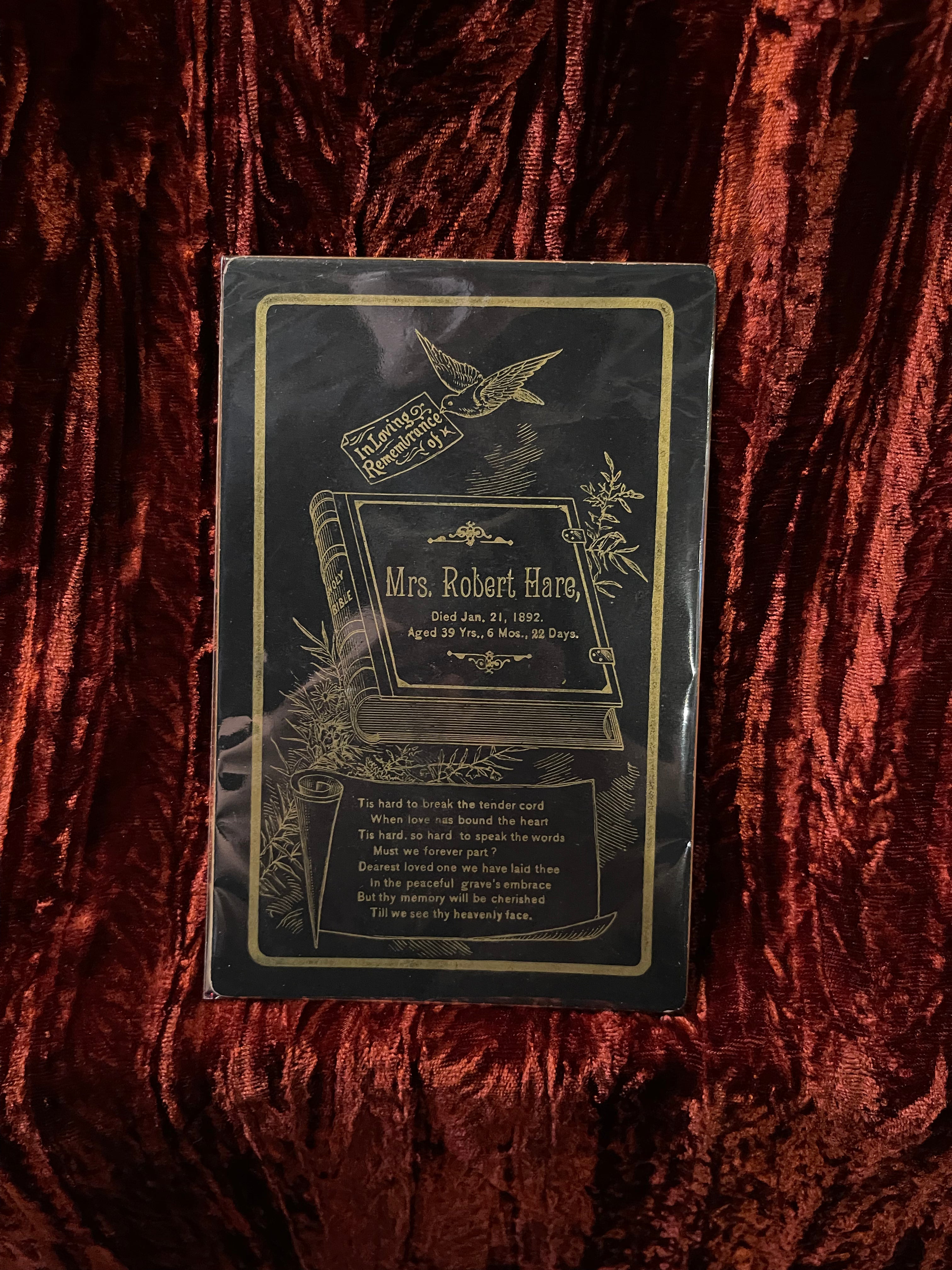 Antique Funeral Card